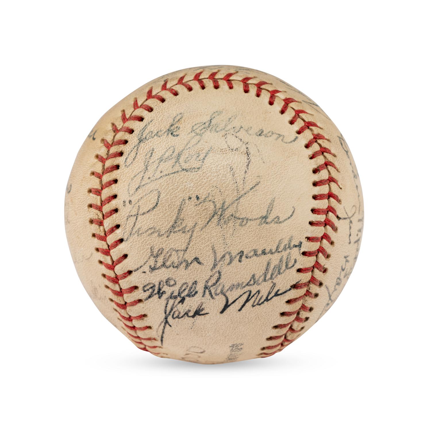 A 1949 Hollywood Stars Team Signed Autograph Baseball