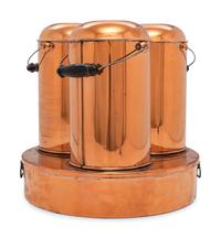Three Sets of American Copper Mudge Canners