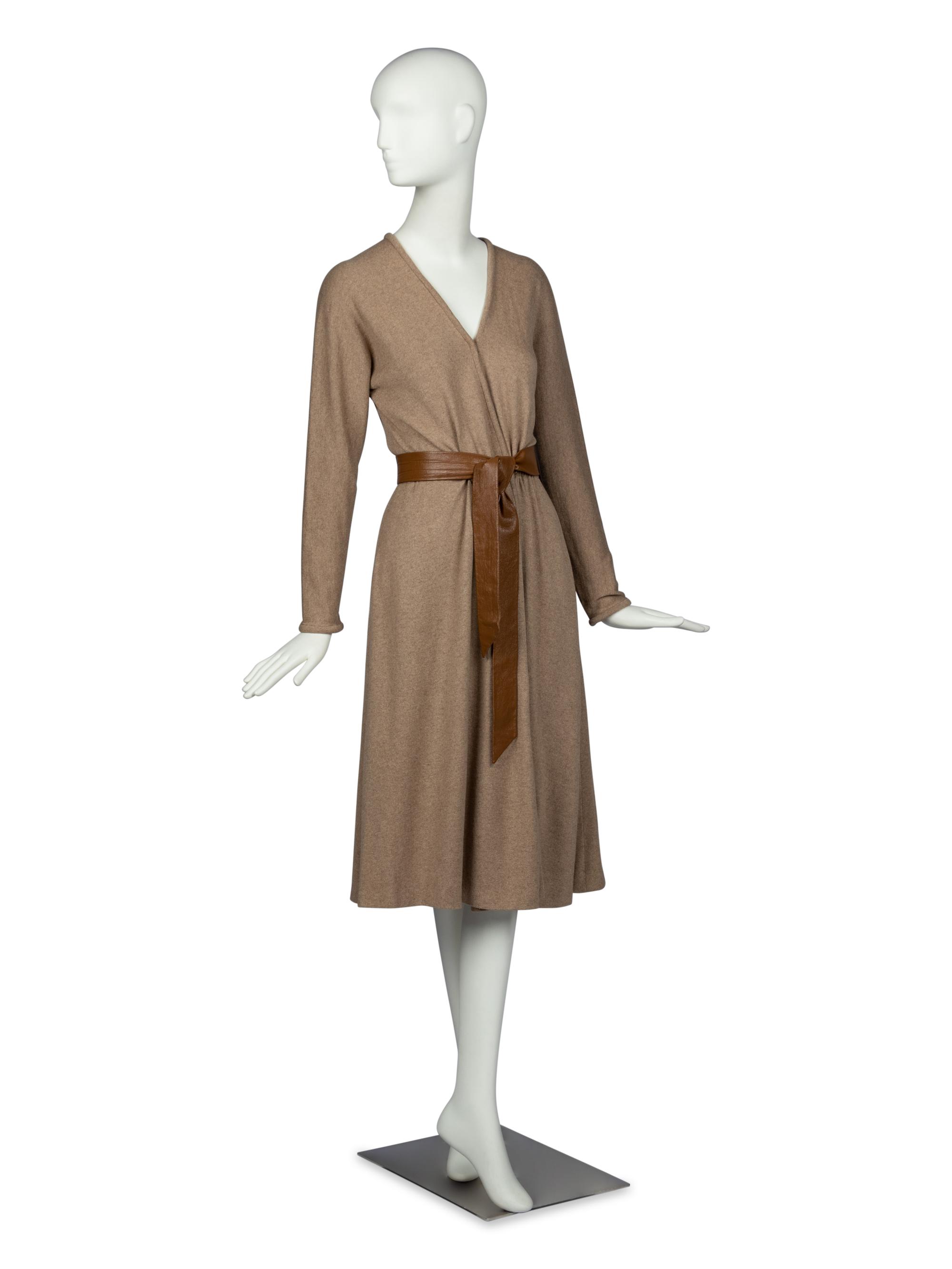Halston Knit Dress and Leather Belt, 1970s