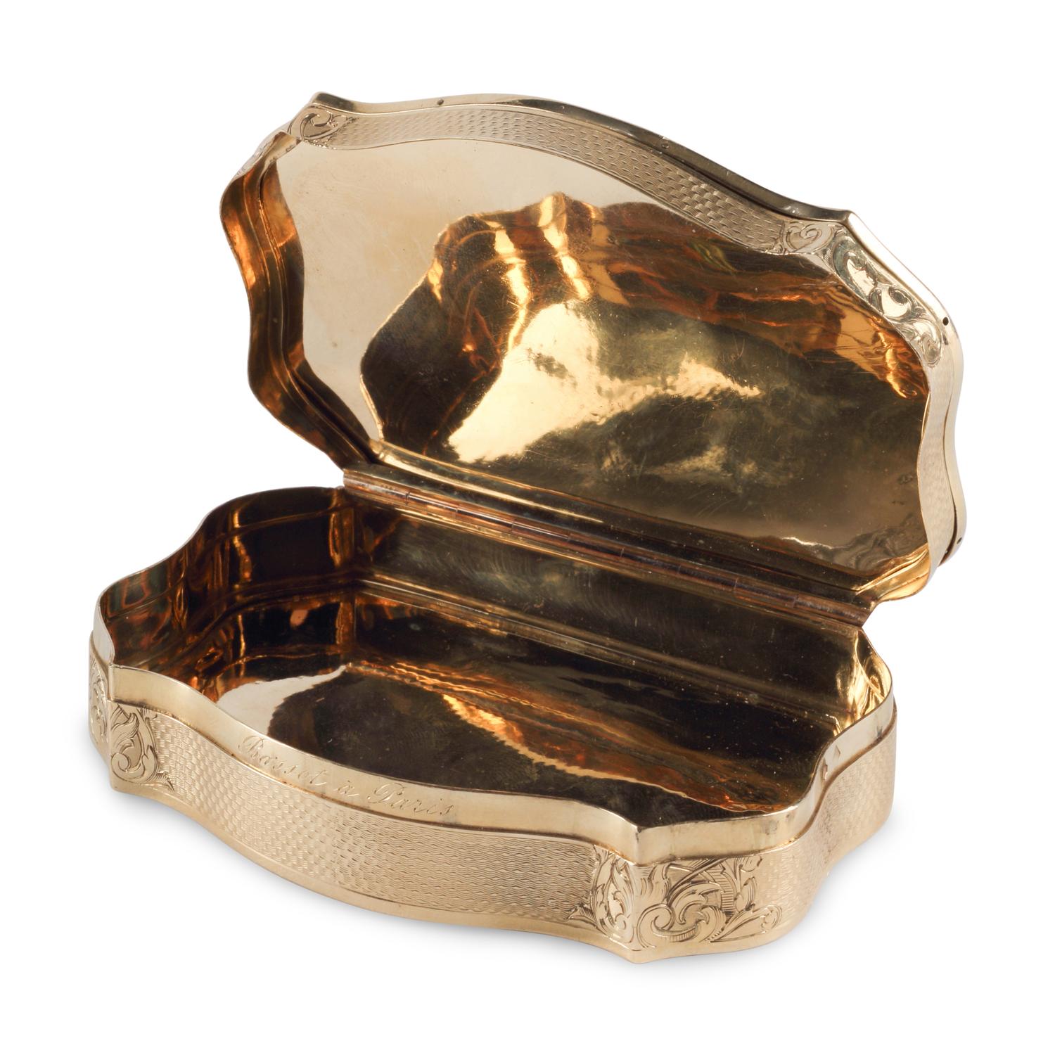 A French Gold, Diamond, and Guilloché Enamel Snuff Box