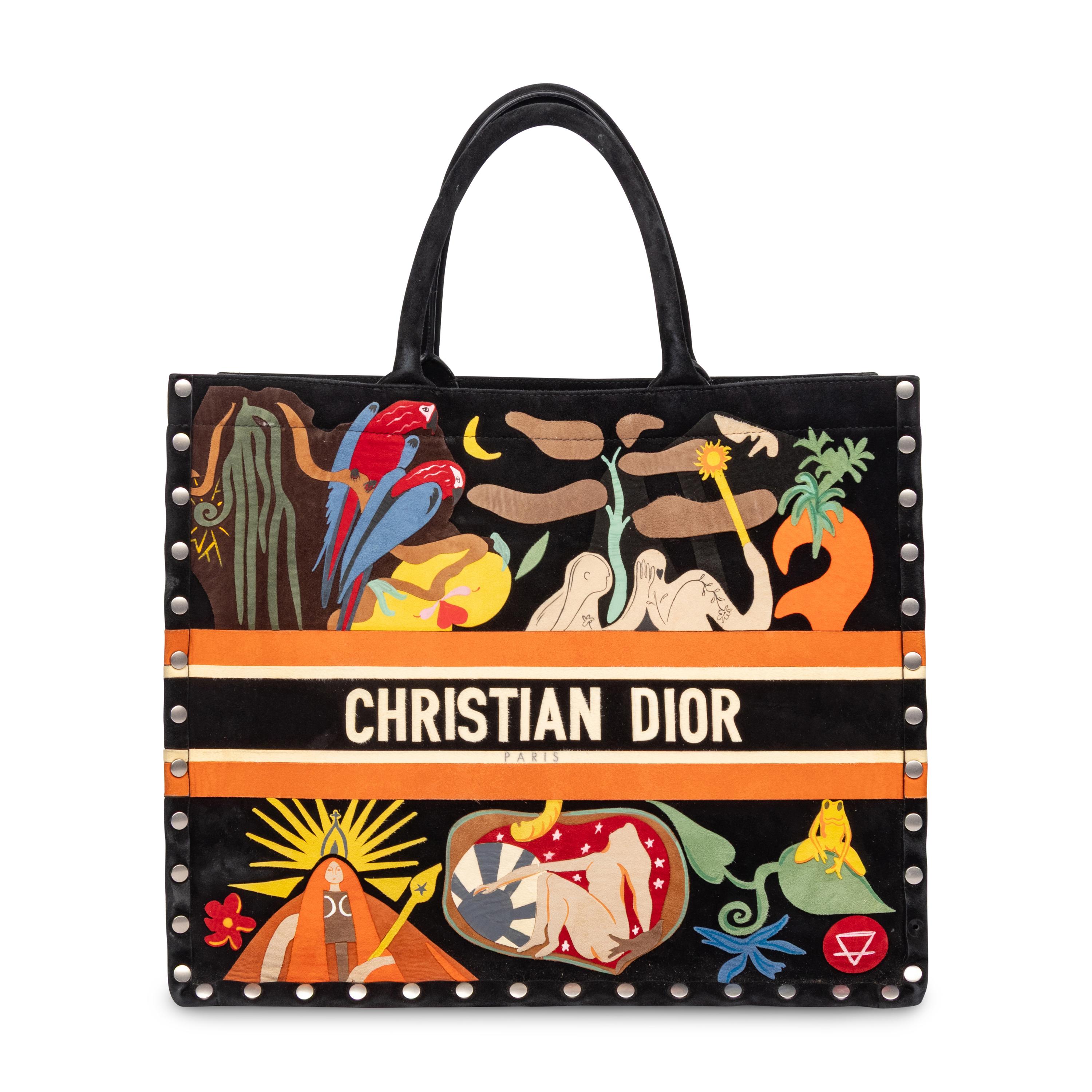 CHRISTIAN DIOR, 'LA TERRE' LARGE SUEDE BOOK TOTE
