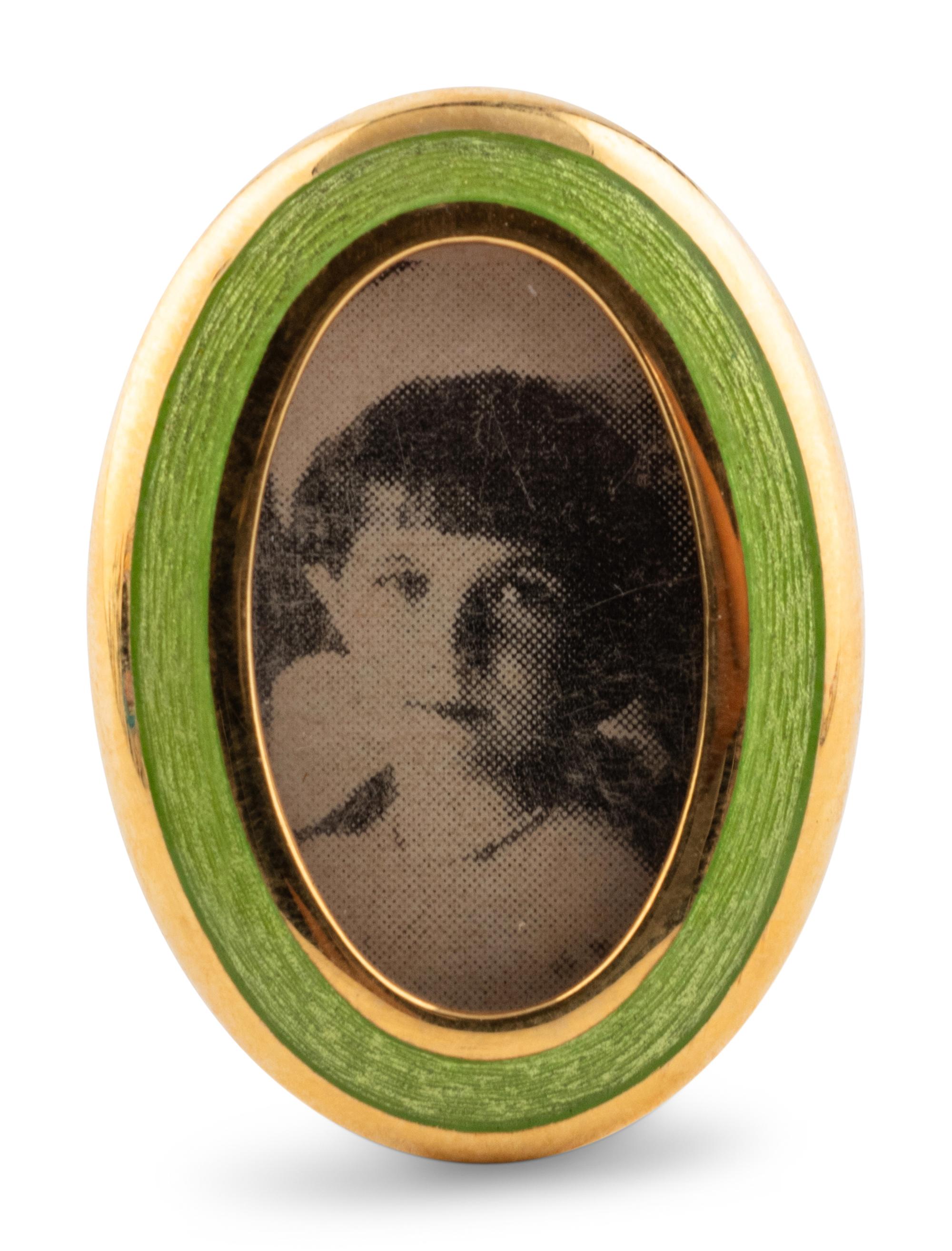 An 18-Karat Yellow-Gold Guilloche Enamel Picture Frame