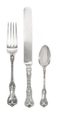 An American Silver Flatware Service, Whiting Mfg. Co., New York, NY, Early 20th Century, King Edward pattern with a script monogram, co