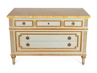 A Louis XVI Style Parcel-Gilt and Painted Commode — 20TH CENTURY