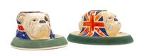 Two Royal Doulton Bulldog Match Holder and Strikers Height 3 1/8 inches.