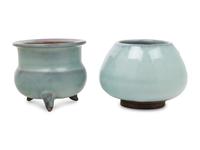 Two Chinese Jun Glazed Porcelain Vessels
