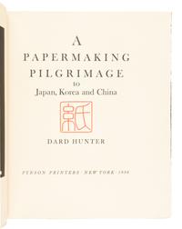 HUNTER, Dard (1883-1966). A Papermaking Pilgrimage to Japan, Korea and China . New York: Pynson Printers, 1936.