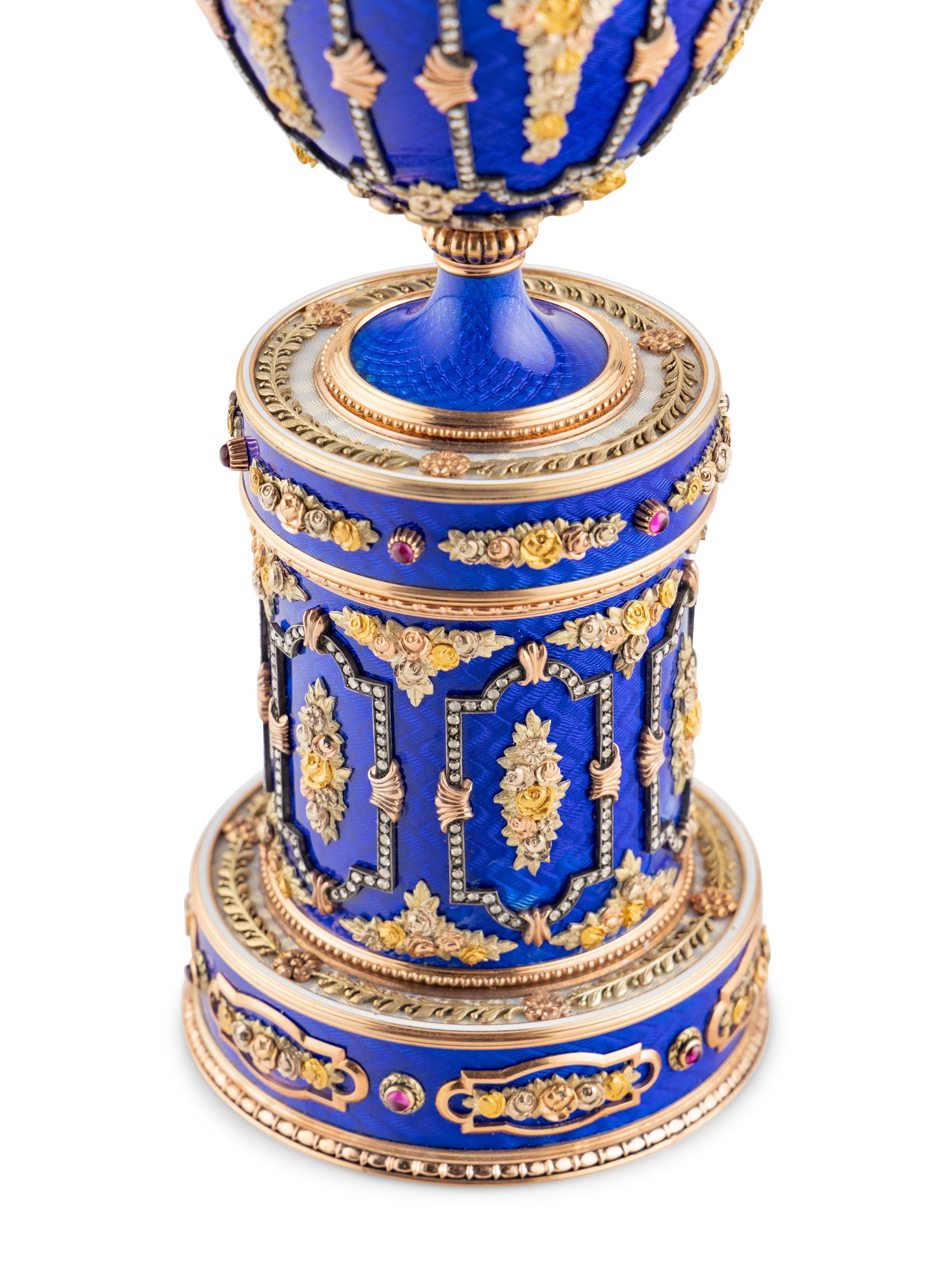 A Gold, Enamel and Gemstone-Mounted Annular Clock