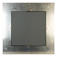 A Brutalist Artisan Designed Square Steel Framed Mirror — 20th Century