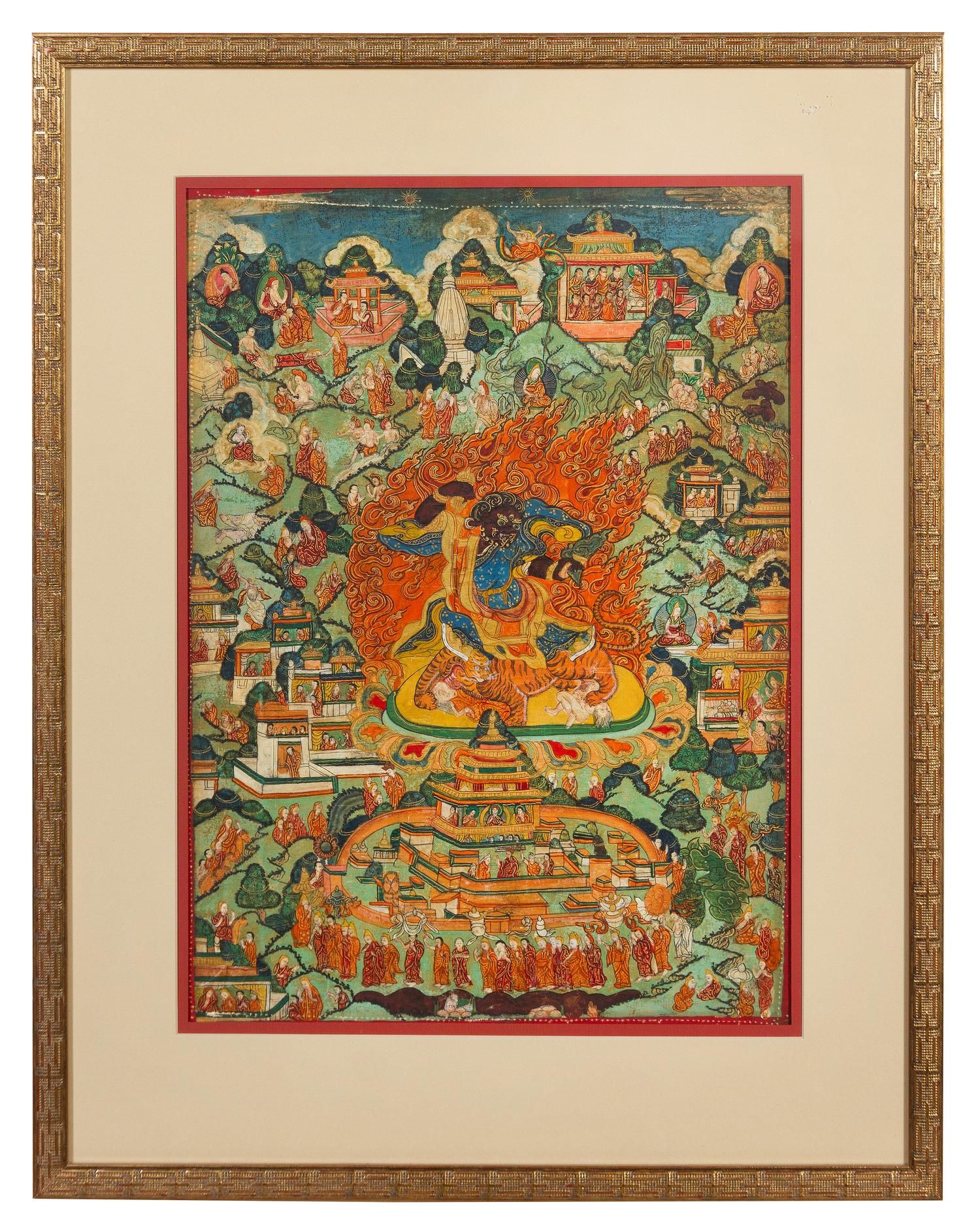 A Tibetan Thangka 18TH/19TH CENTURY 19 x 13 3/4 inches. — 18TH/19TH CENTURY