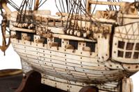 A Prisoner of War Carved Bone Ship Model of the Sea Flower