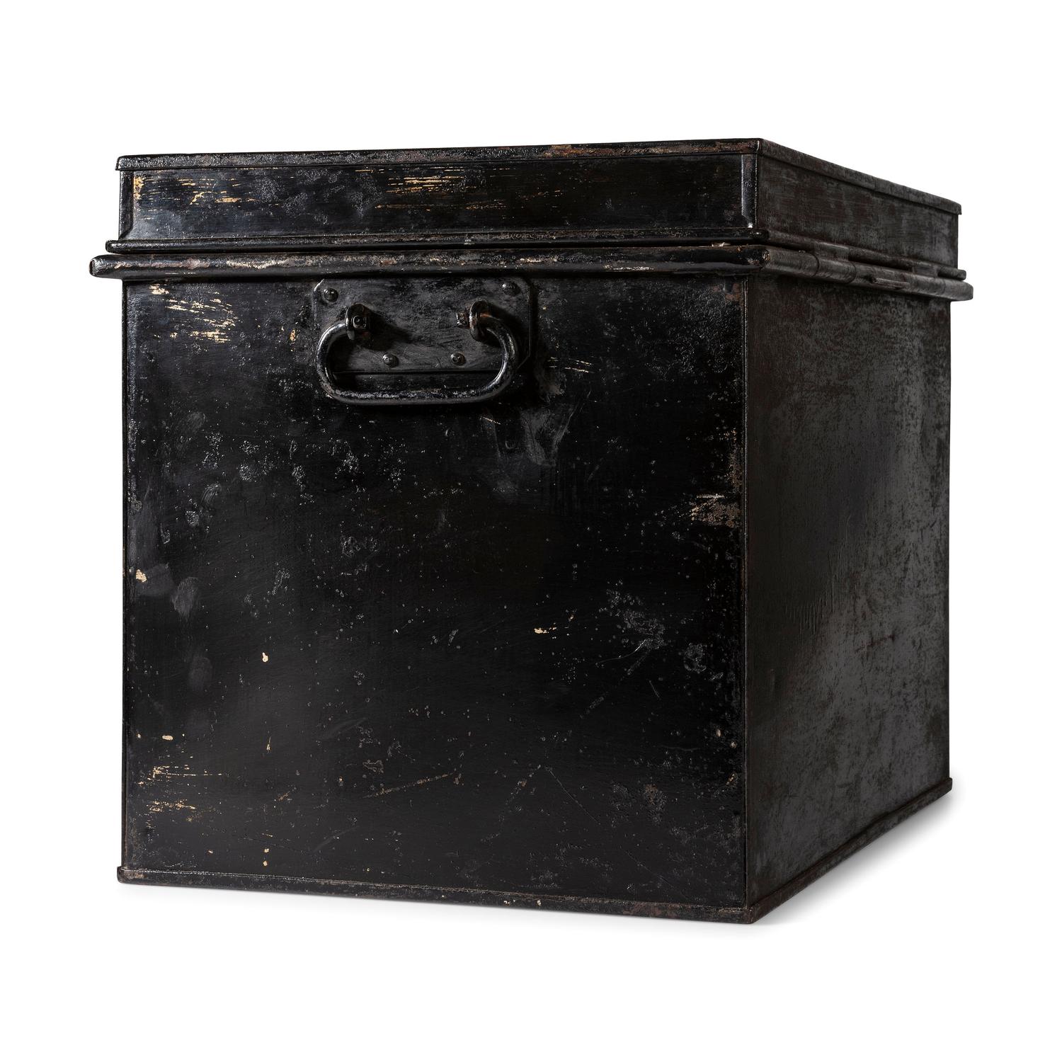 A Painted Tin Morphine Storage Box