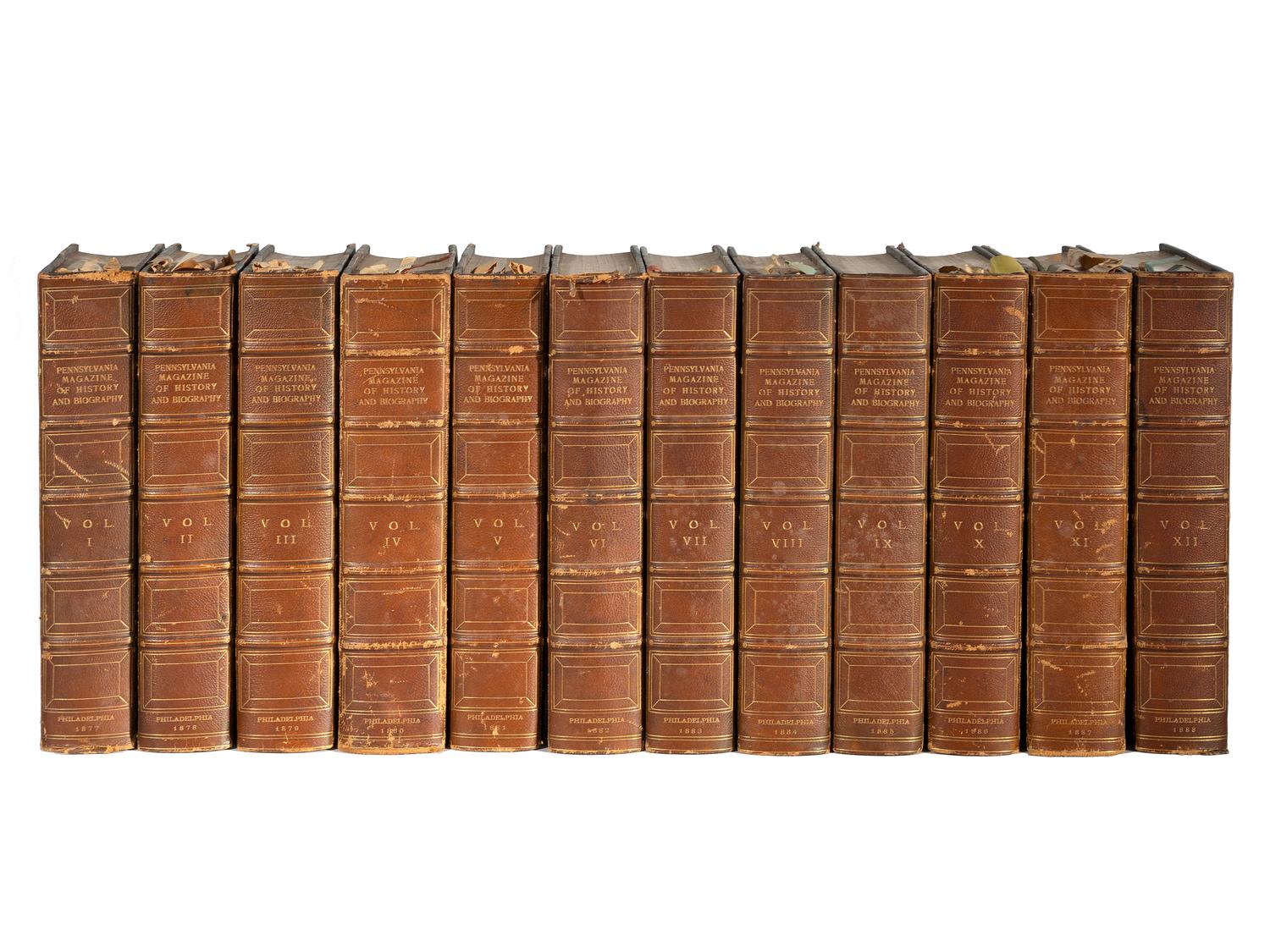 [AMERICANA - PENNSYLVANIA]. Pennsylvania Magazine of History and Biography. Vols. I-XX. Plus.