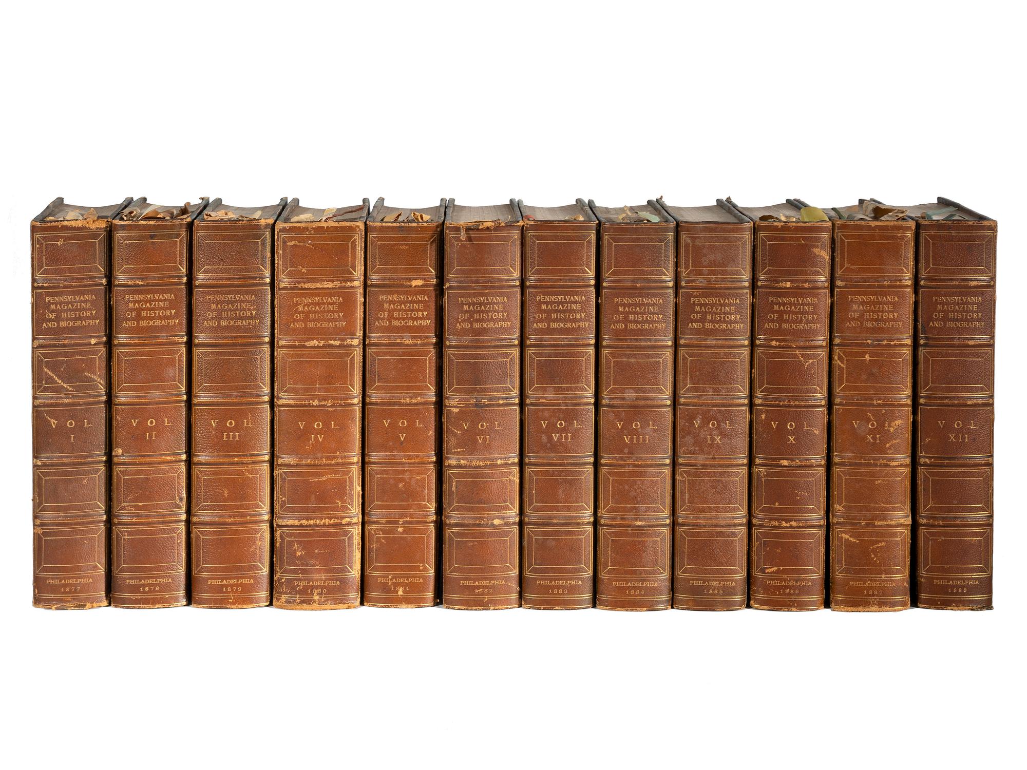 [AMERICANA - PENNSYLVANIA]. Pennsylvania Magazine of History and Biography. Vols. I-XX. Plus.