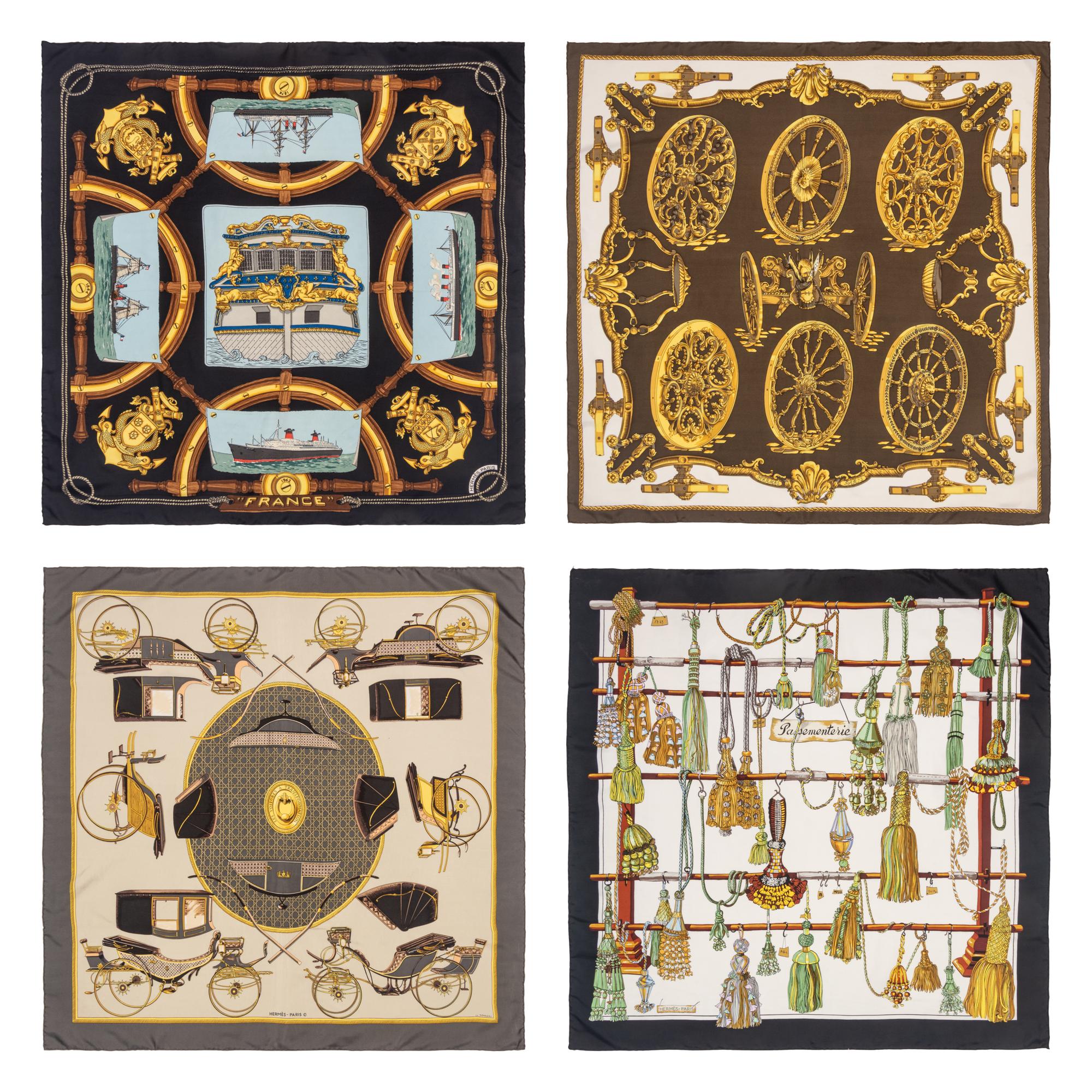 Four Hermès Scarves
