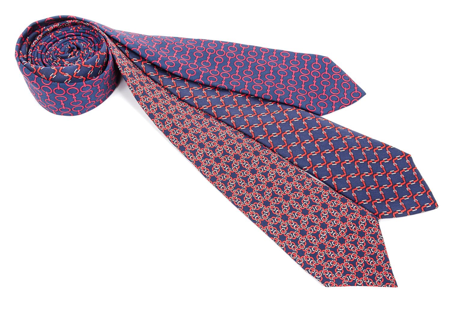 A Group of Three Hermes Silk Ties,