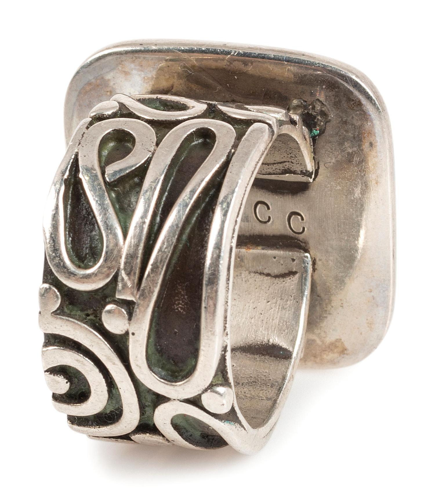 Pair of Complementary Southwestern Sterling Silver Rings
