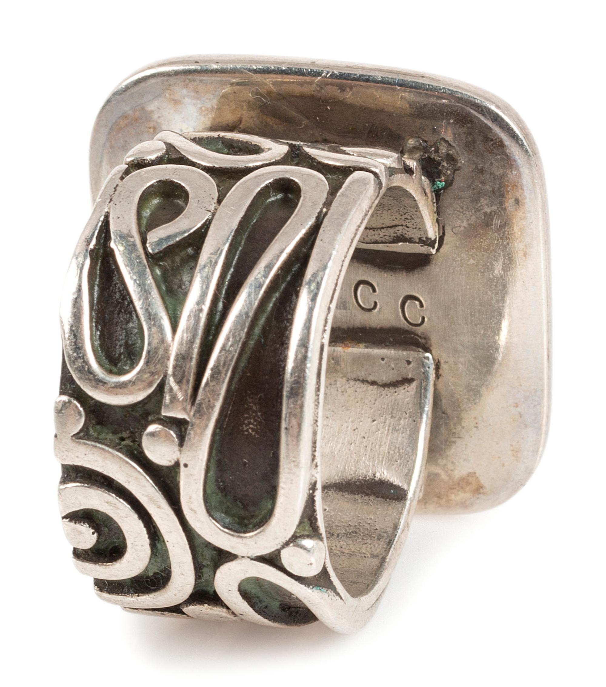 Pair of Complementary Southwestern Sterling Silver Rings