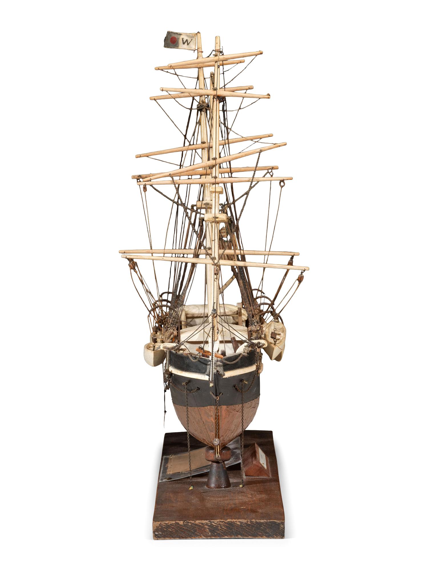 A Carved and Painted Wood Ship Model of the Wanderer