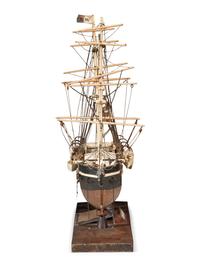 A Carved and Painted Wood Ship Model of the Wanderer