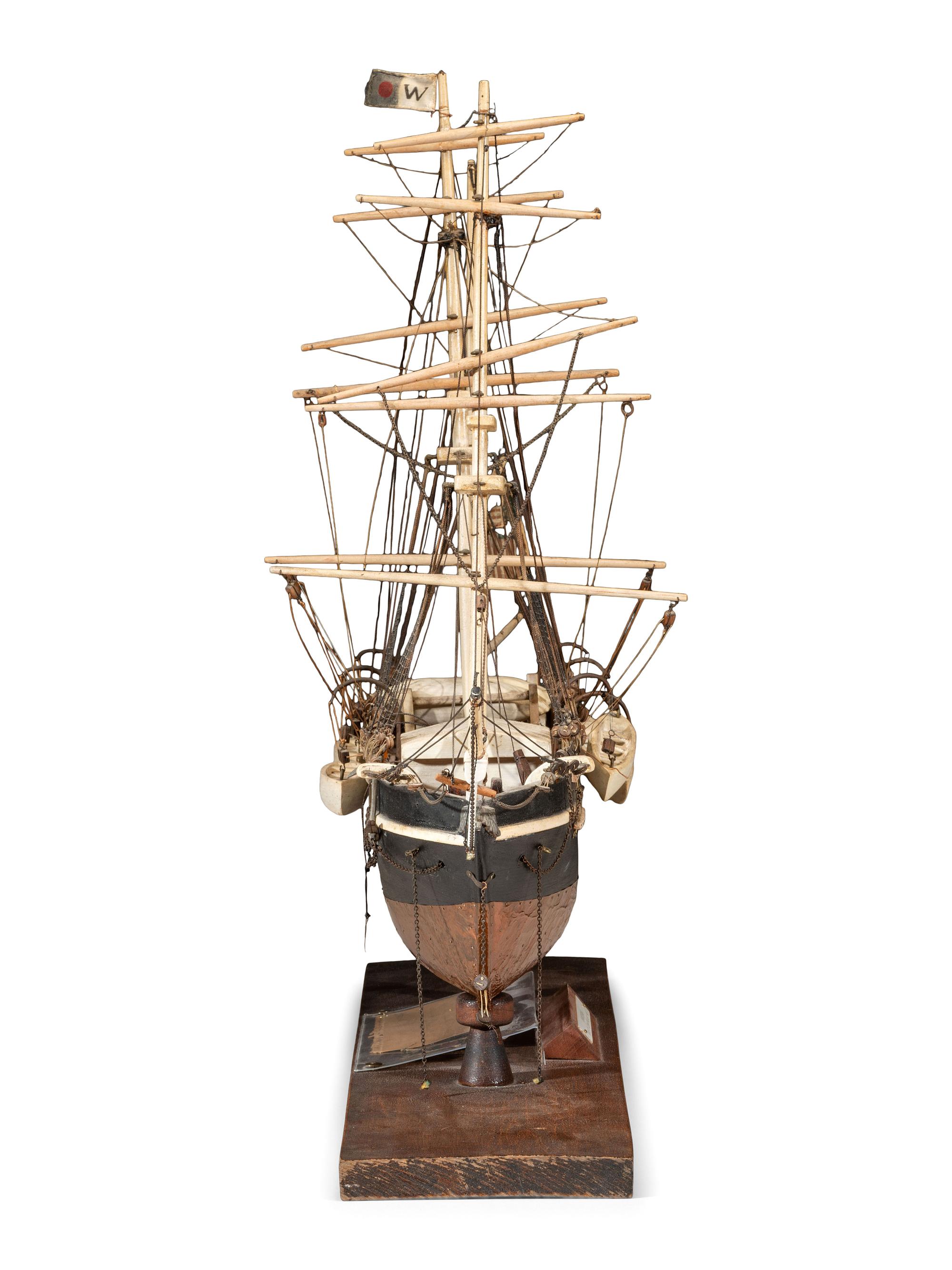 A Carved and Painted Wood Ship Model of the Wanderer