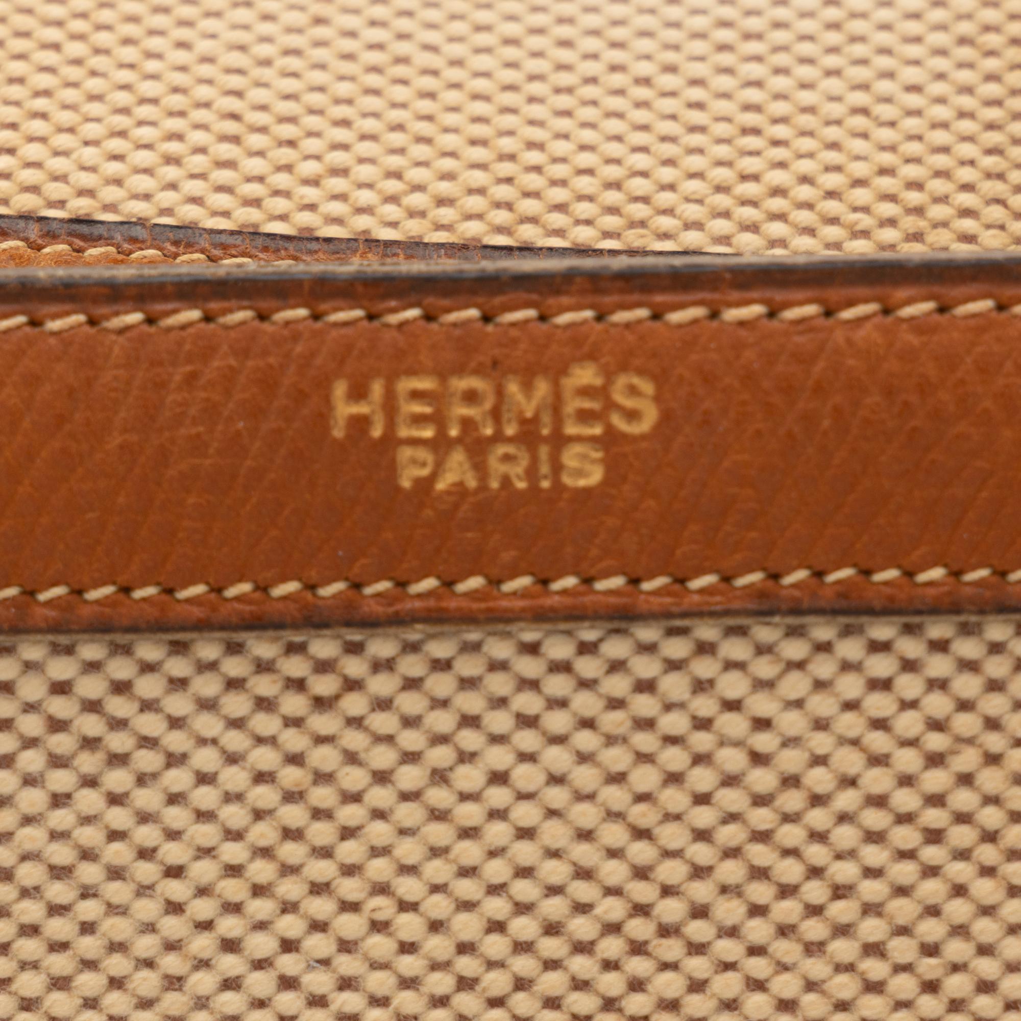 Hermès, Vintage Drag Bag in Canvas & Courchevel Leather, 1964