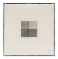 Lines in Four Directions, Superimposed in each quarter of the square progressively (Black) , 1971