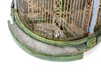 A North European Brass and Polychrome Painted Bird Cage