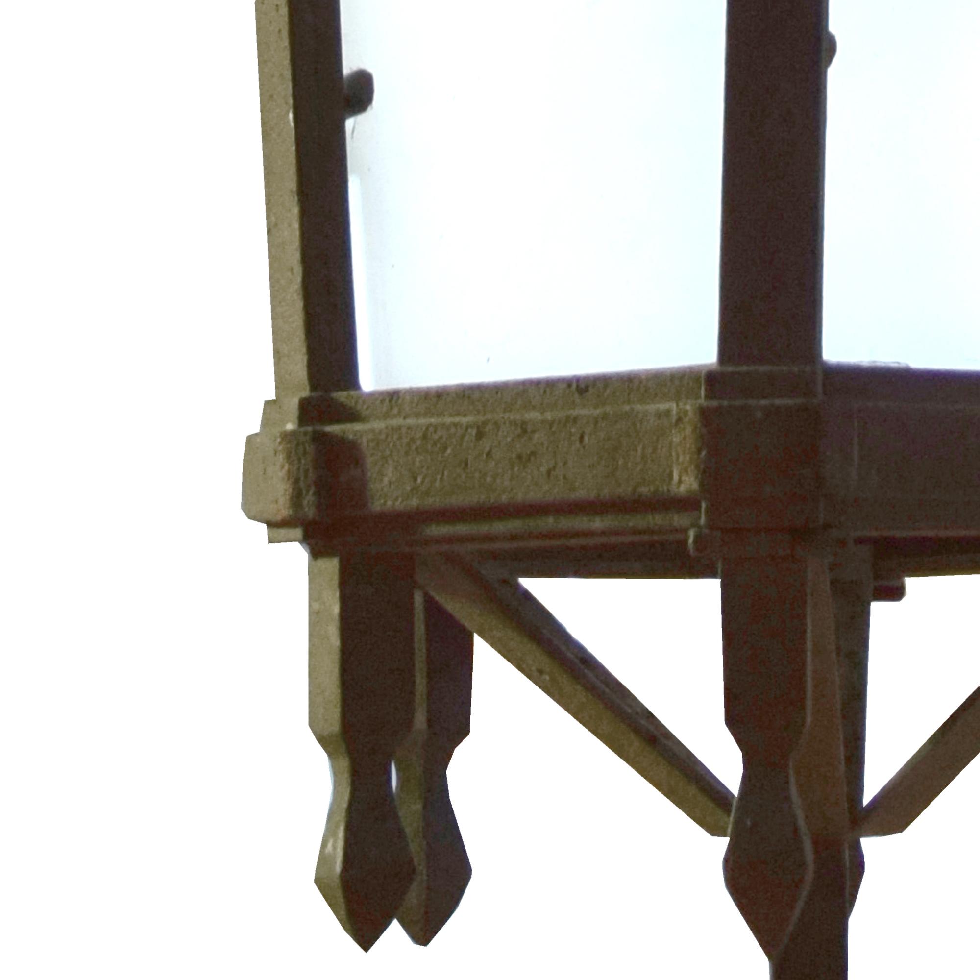 A Wrought Iron Light Fixture 15" W x 15" D x 30" H +57" Chain — Argentina, Circa 1930