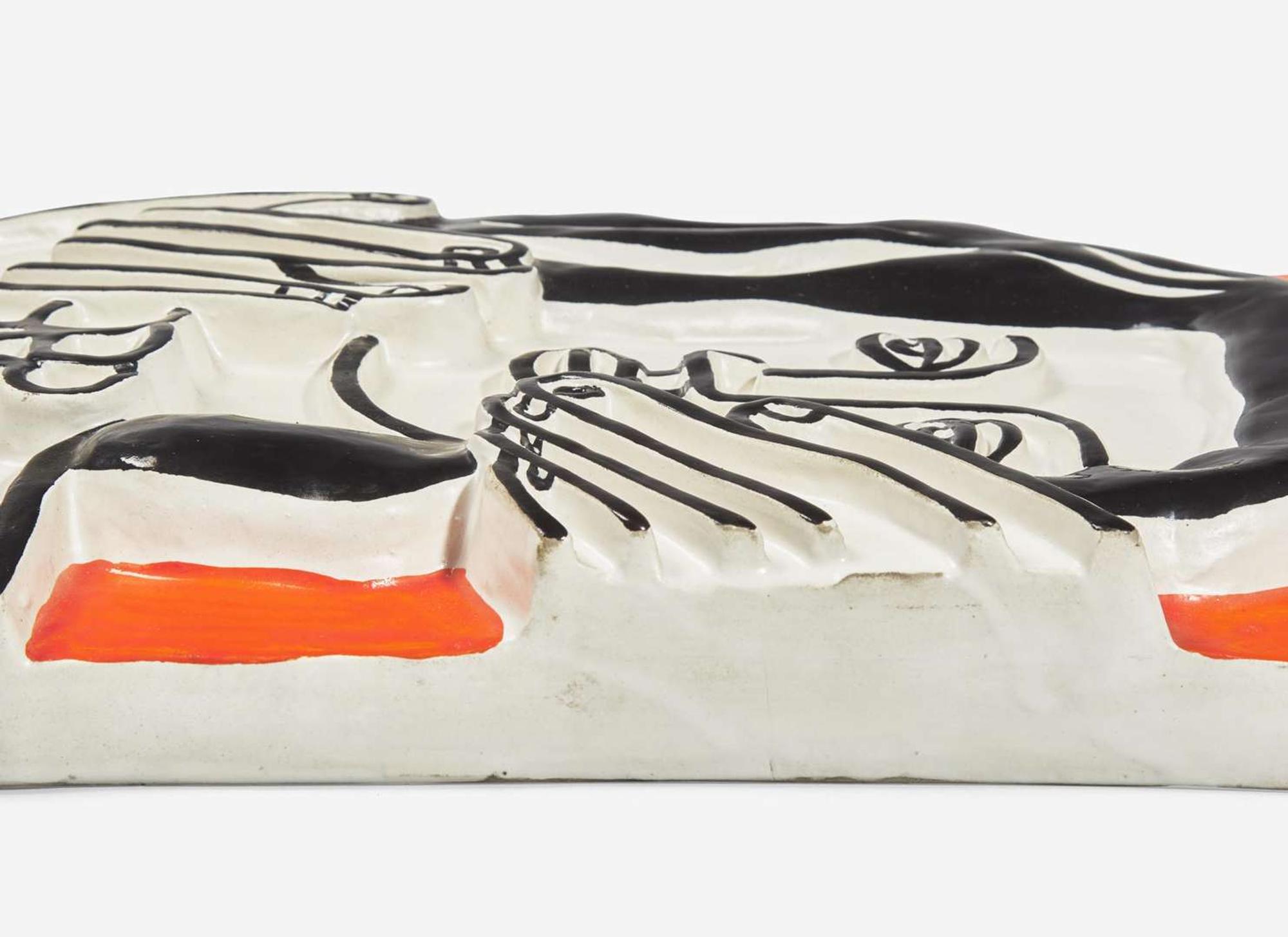 After Fernand Léger (French, 1881-1955) - Visage aux Deux Mains sur Fond Orange