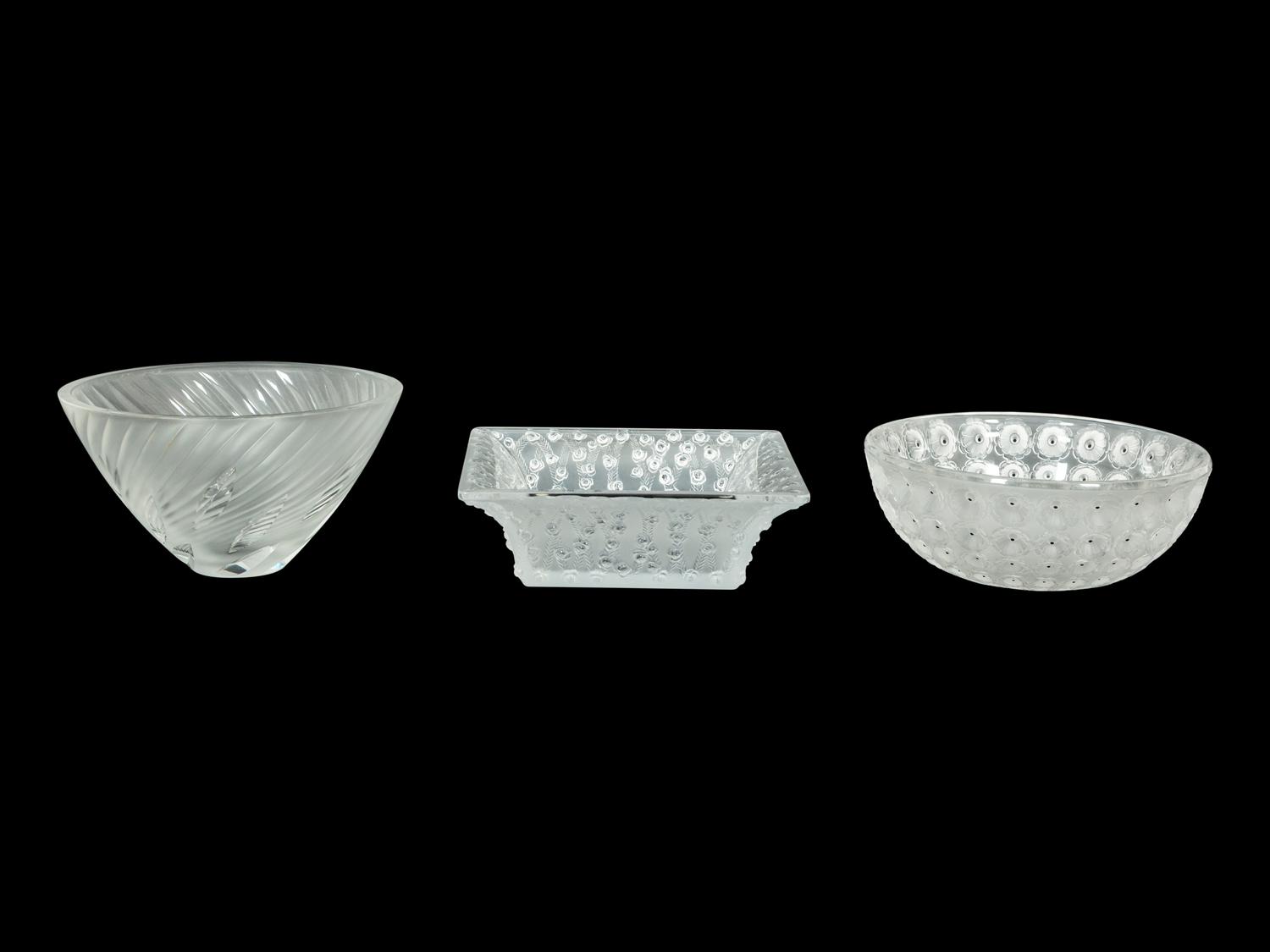Three Lalique Bowls