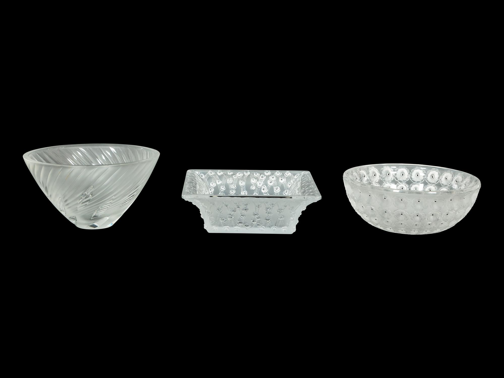 Three Lalique Bowls