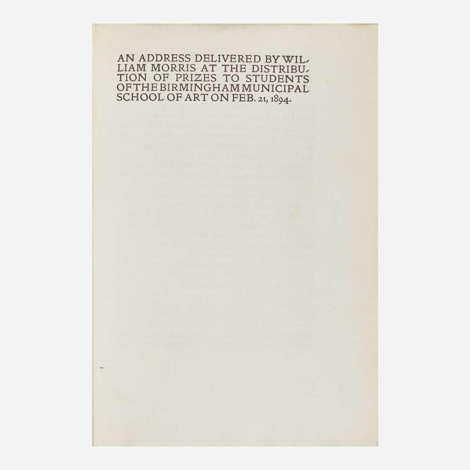 [Private Press] [Chiswick Press] Morris, William Group of 3 Bound Titles