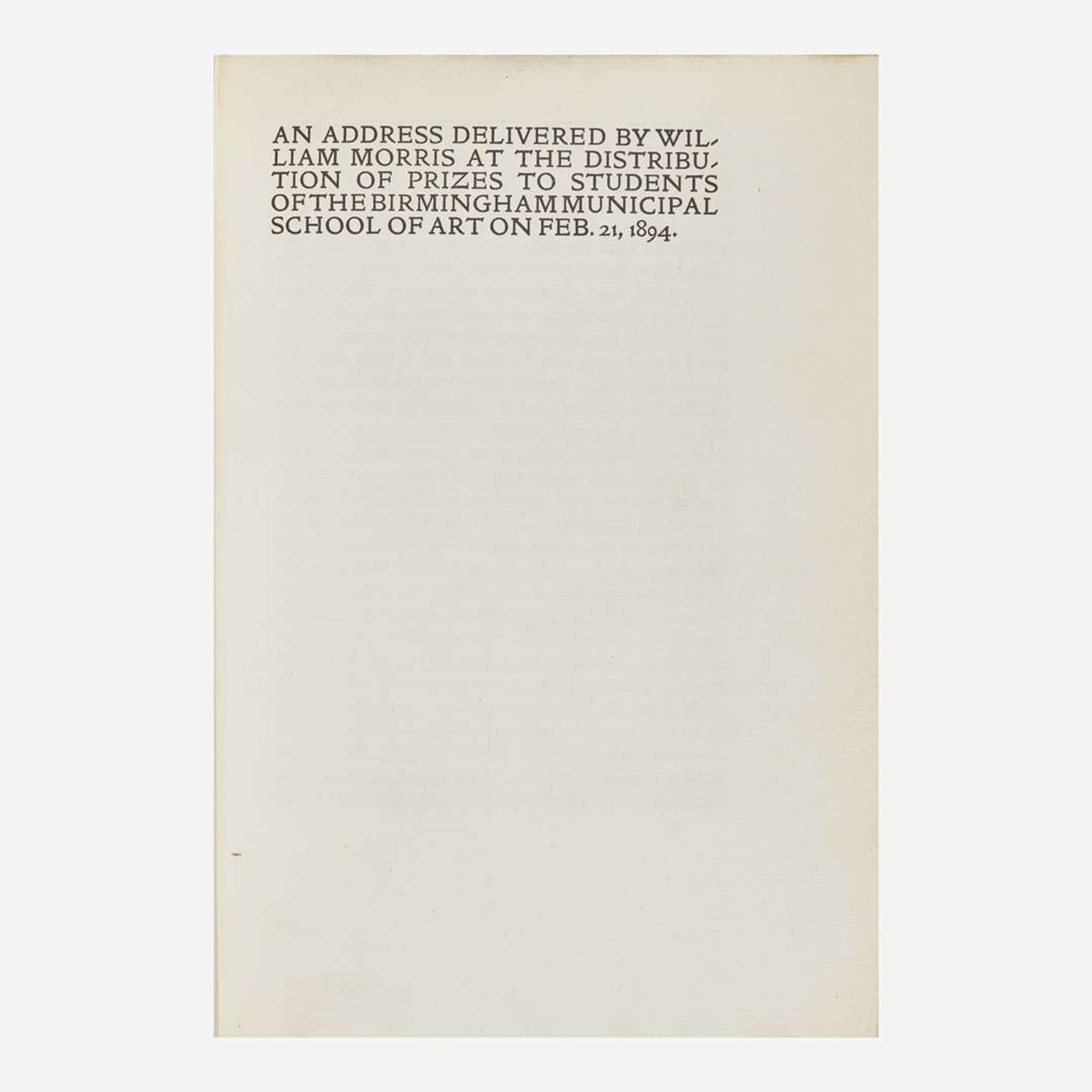 [Private Press] [Chiswick Press] Morris, William Group of 3 Bound Titles