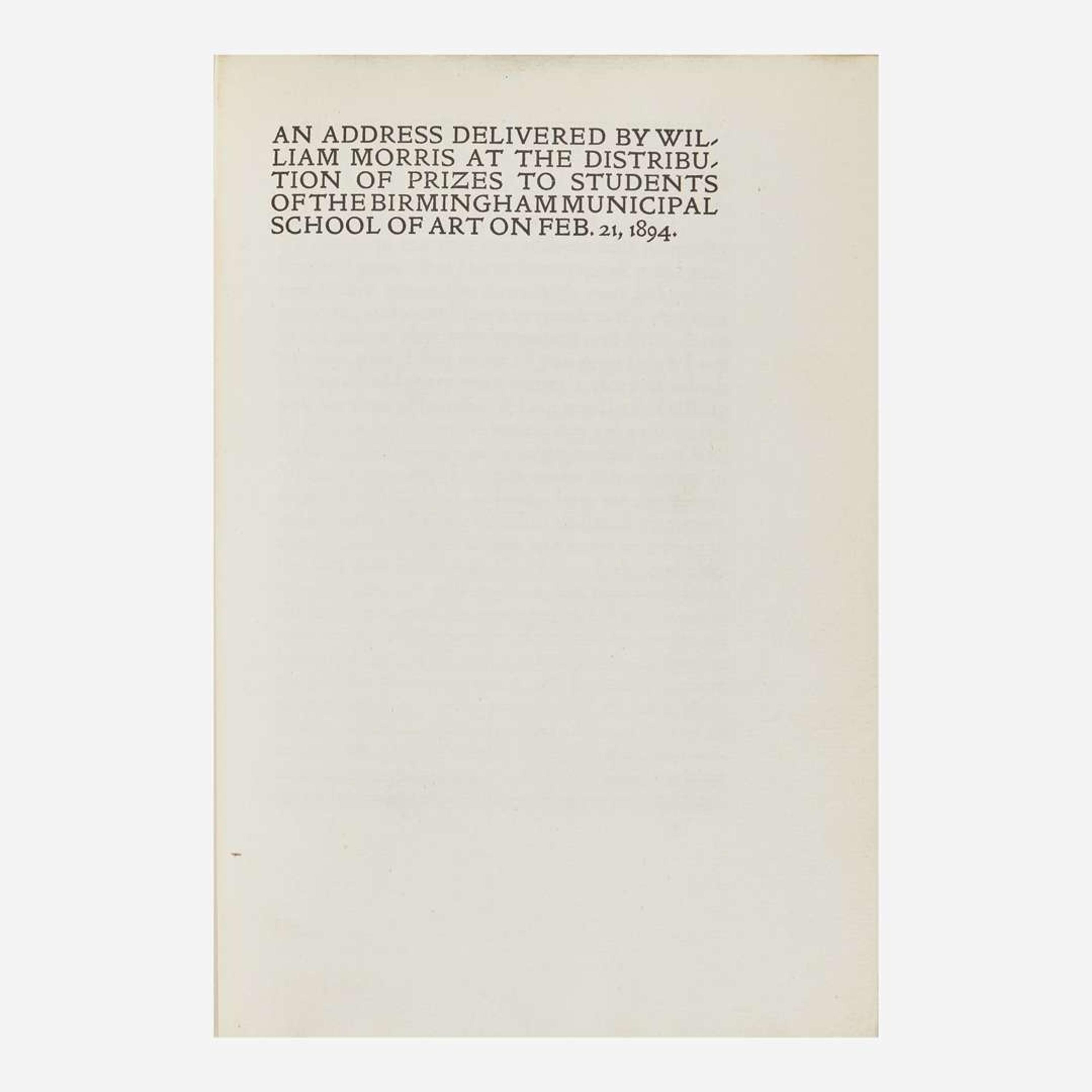[Private Press] [Chiswick Press] Morris, William Group of 3 Bound Titles