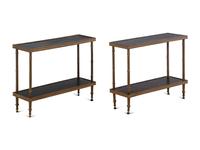 A Pair of Painted and Parcel Gilt Side Tables