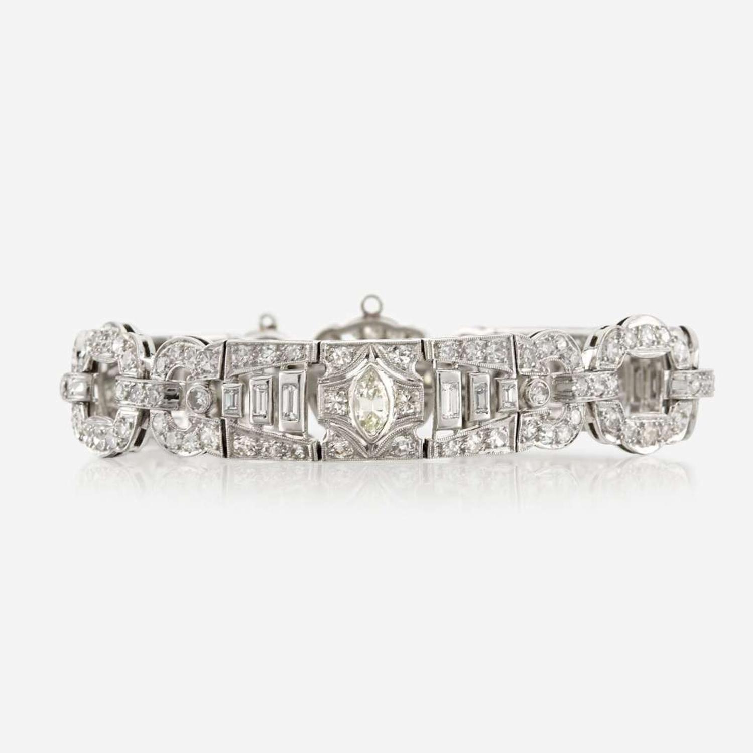 An Art Deco platinum and diamond bracelet