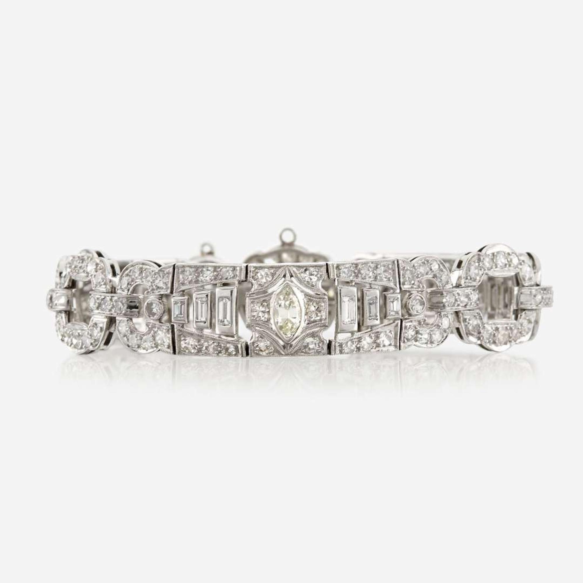 An Art Deco platinum and diamond bracelet