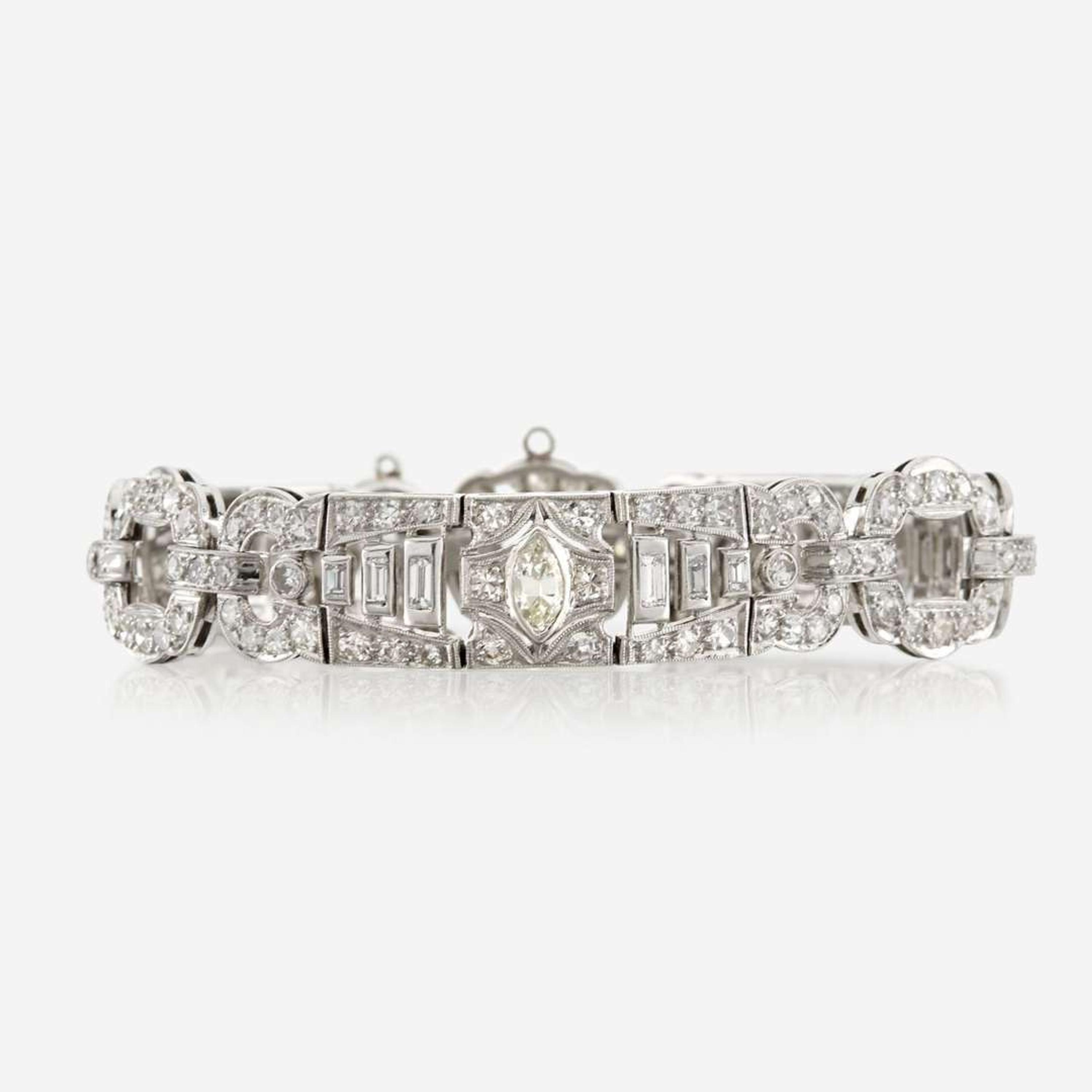 An Art Deco platinum and diamond bracelet