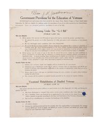 [EDUCATION] -- [WORLD WAR II]. Kentucky State College promotional pamphlet for African American veterans. Frankfort, KY: Kentucky State College, n.d..