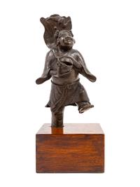 A Chinese Bronze Figural Group of Hehe Er'xian