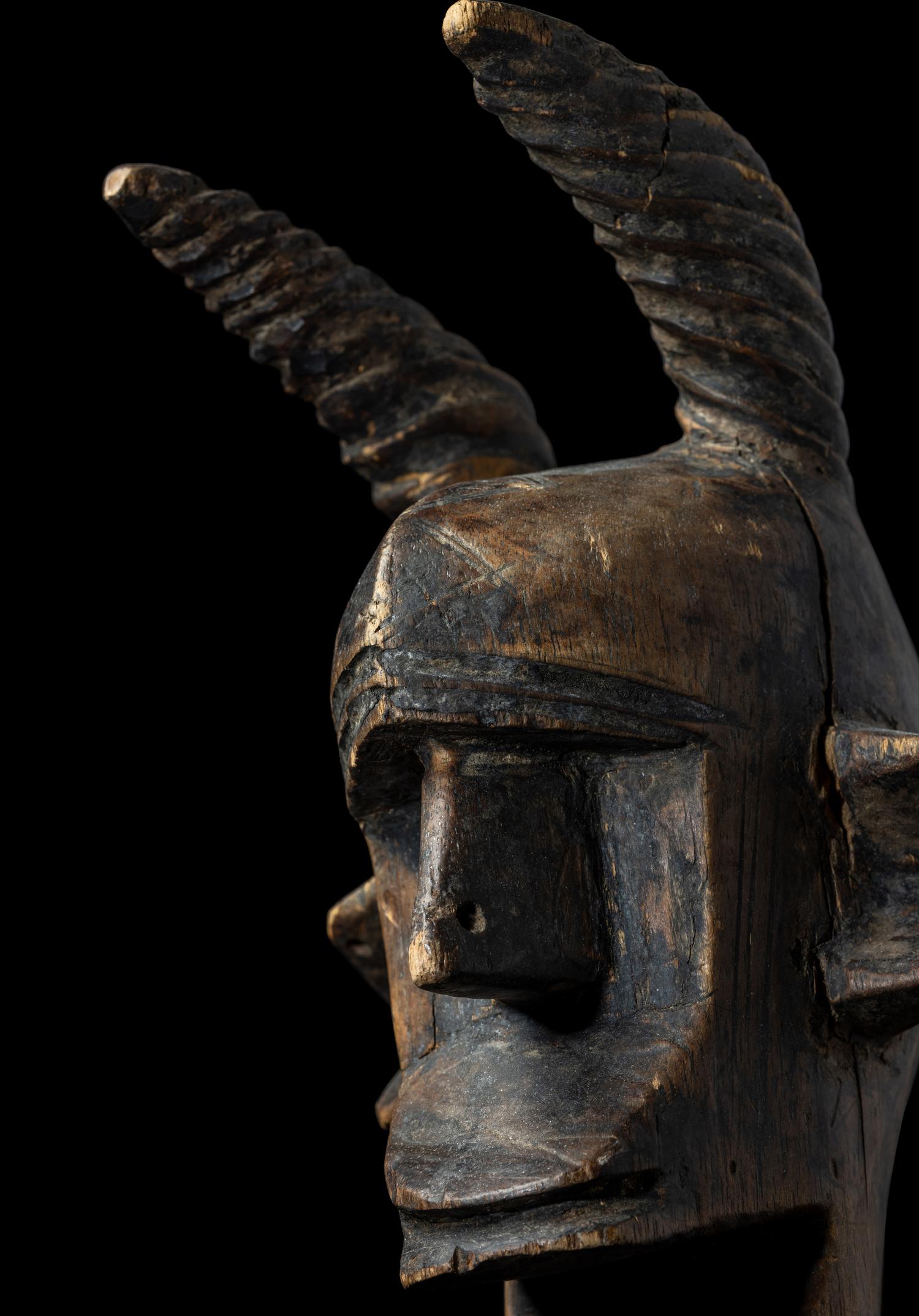 A Bamana Wood Anthropomorphic Mask