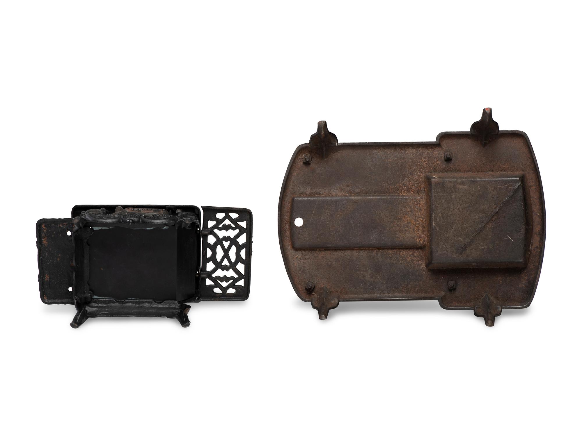 Two Salesman's Sample or Child's Toy Cast Iron Stoves