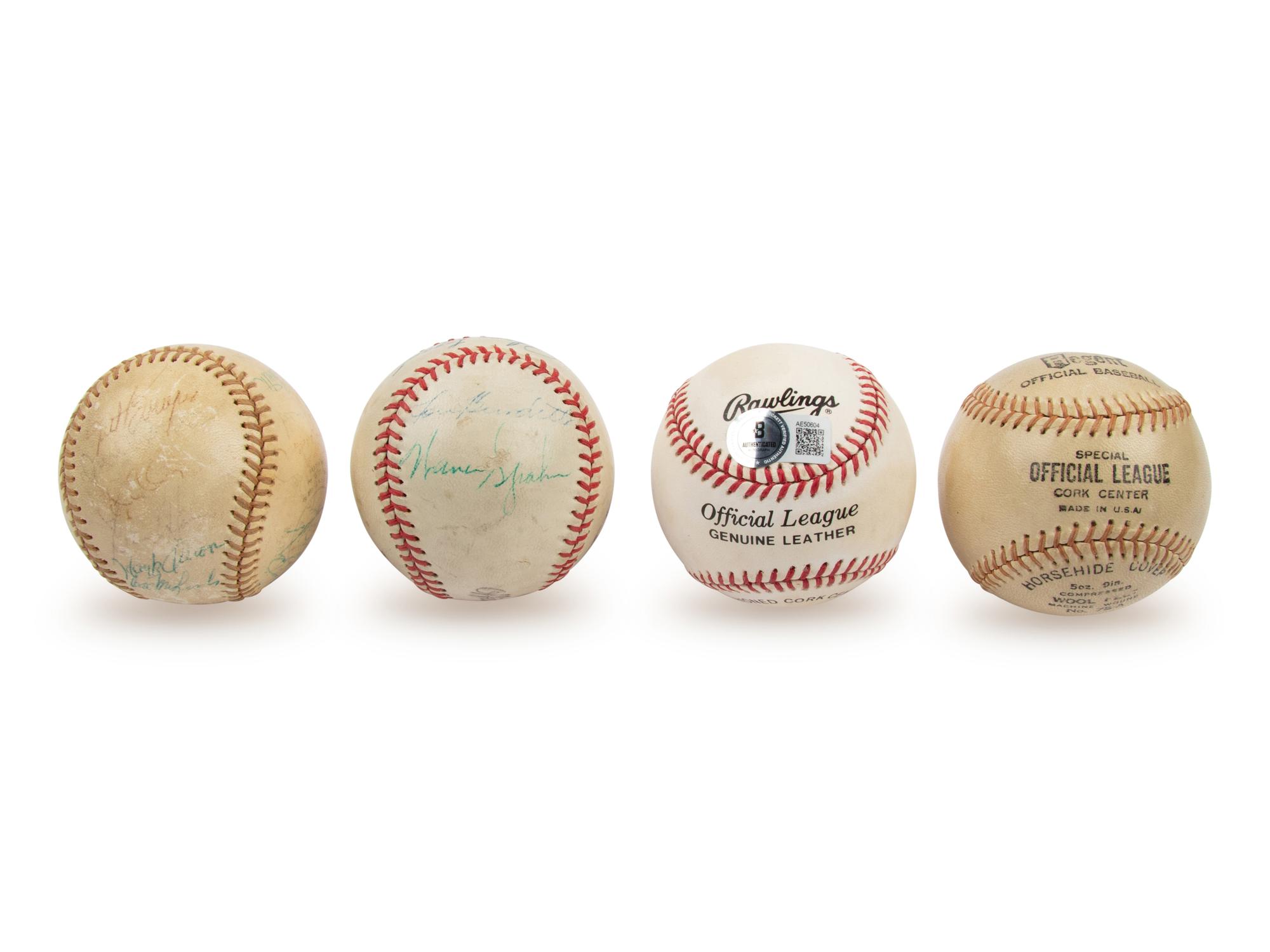 A Collection of Milwaukee Signed Autograph Baseballs Including Hank Aaron (Beckett Authentication Services)