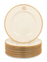 A Set of Twelve Lenox Porcelain Plates Retailed by Tiffany & Co.