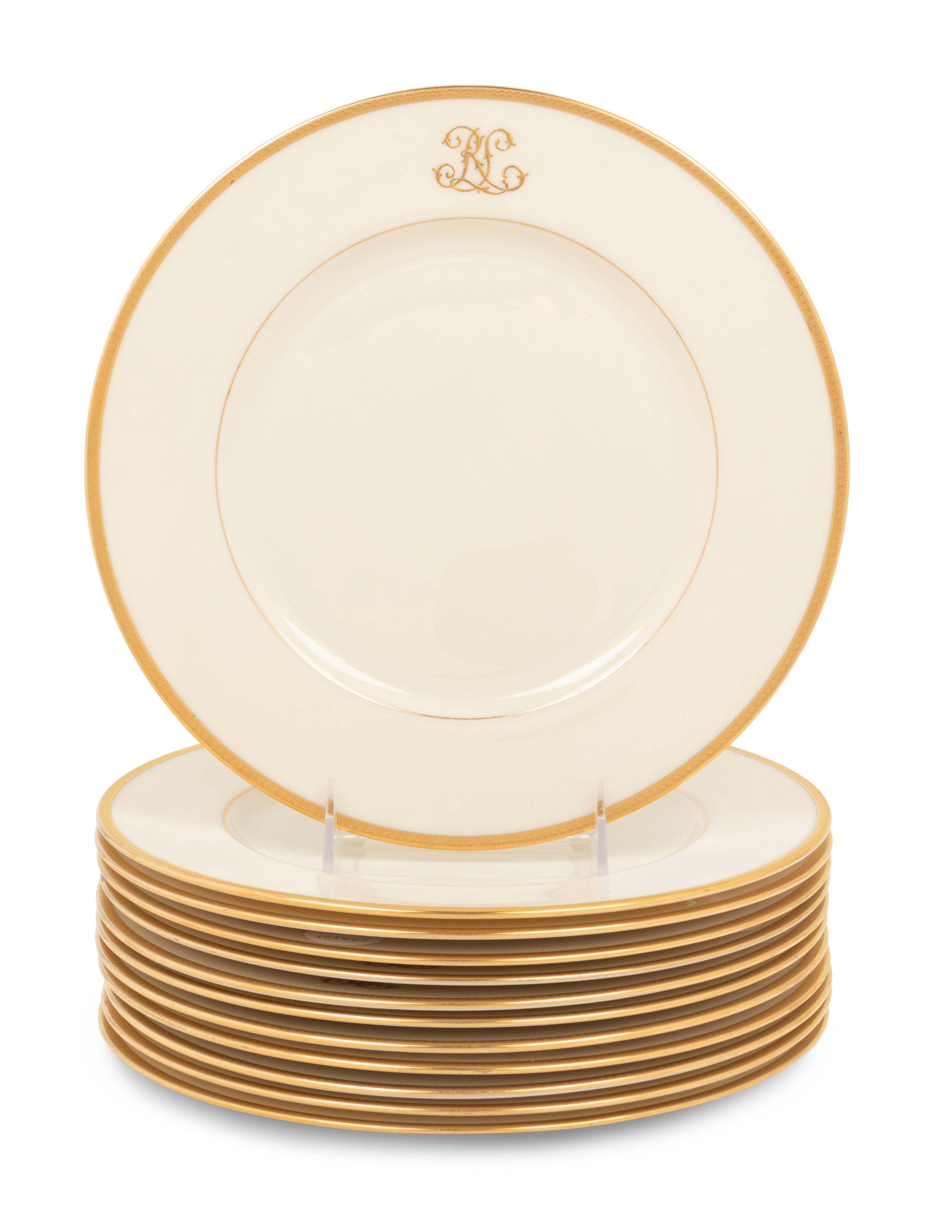 A Set of Twelve Lenox Porcelain Plates Retailed by Tiffany & Co.