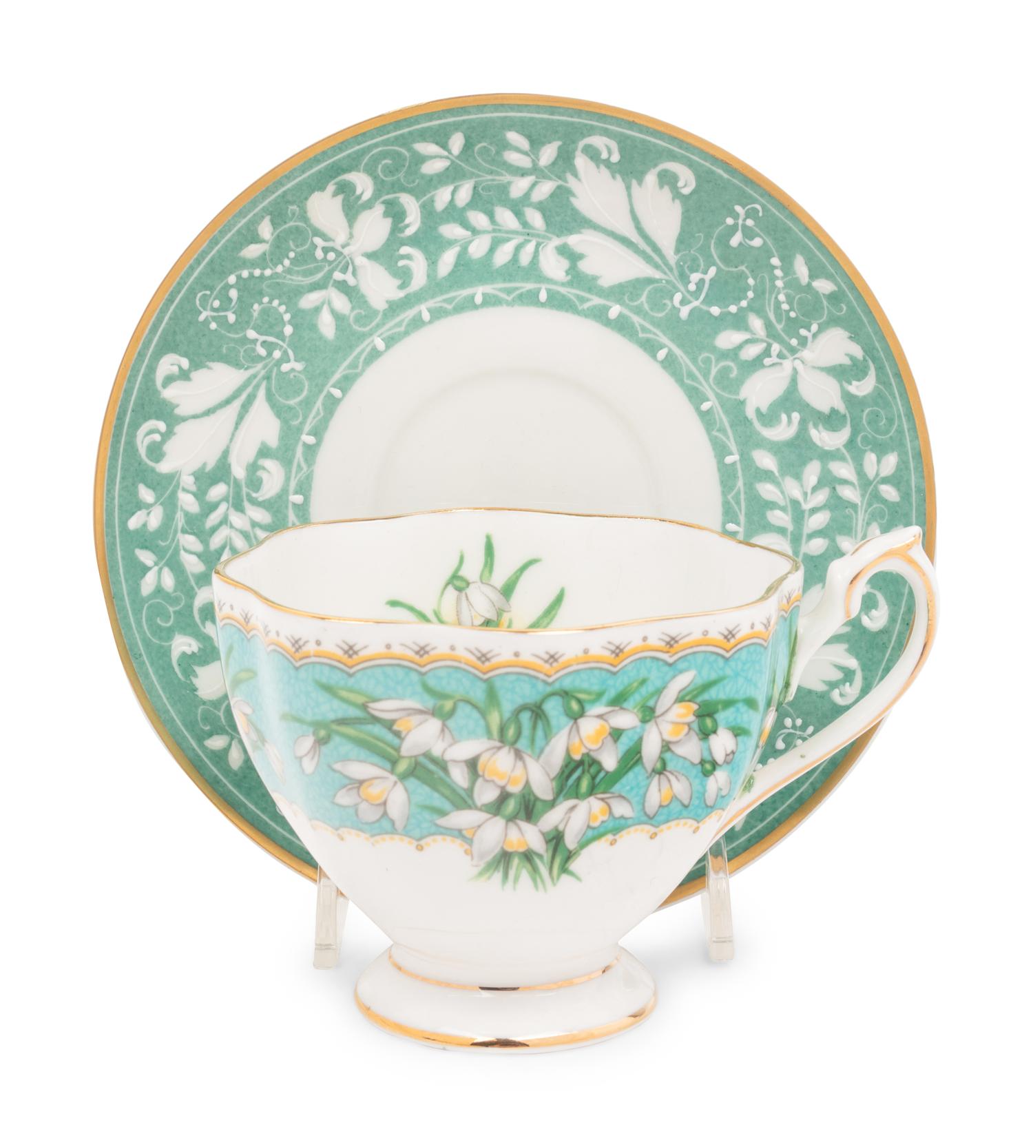 A Collection of Porcelain Cups and Saucers