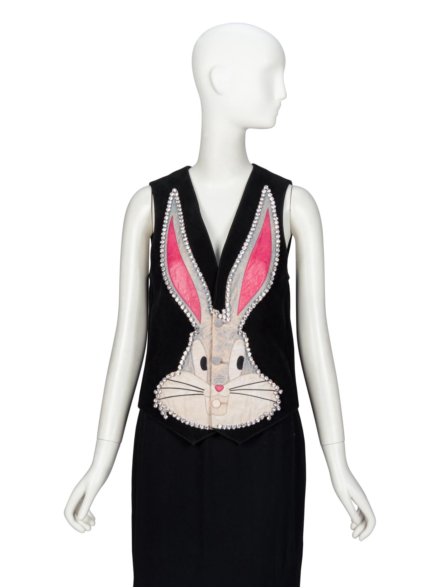 GUCCI, EMBELLISHED 'BUGS BUNNY' SUEDE VEST, 2018