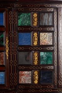 An Italian Renaissance Style Semiprecious Stone-Inlaid Collector's Cabinet on Stand