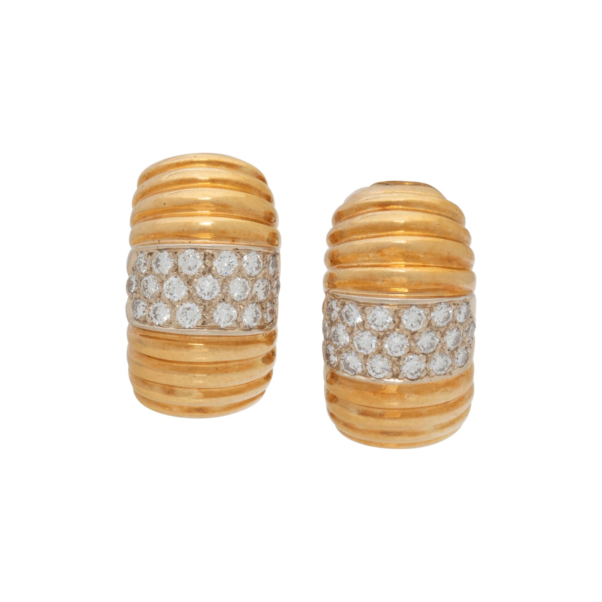 BICOLOR GOLD AND DIAMOND EARRINGS